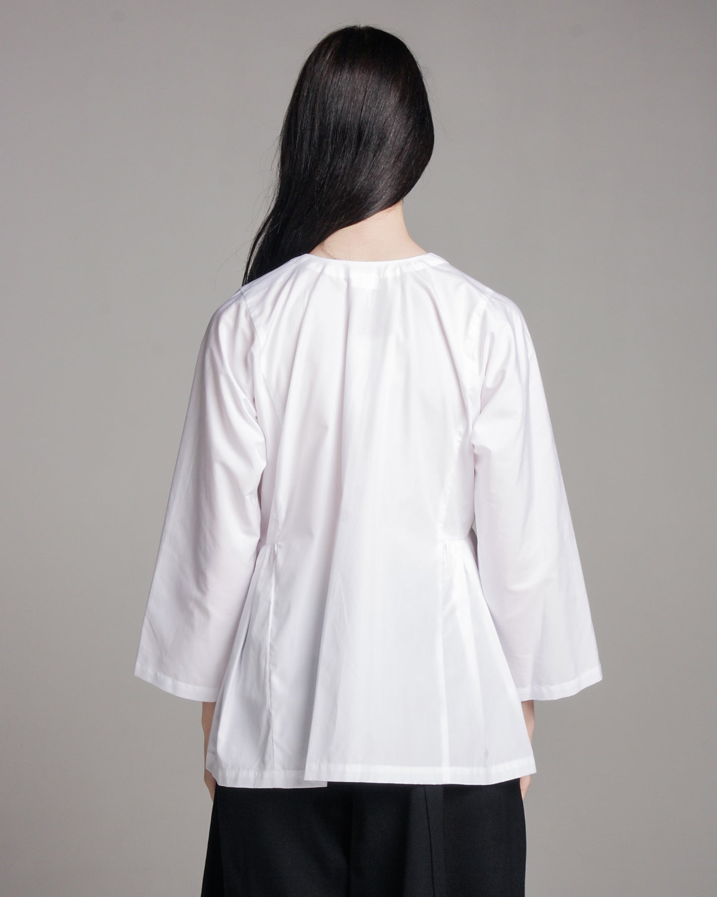 White Double Neckline Blouse