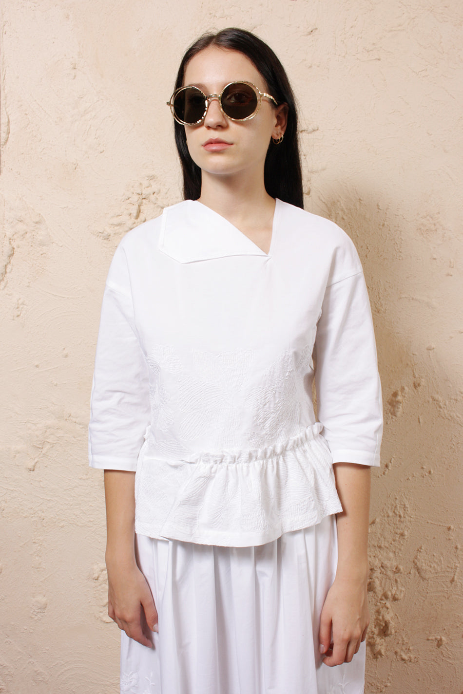 White Embroidered Blouse