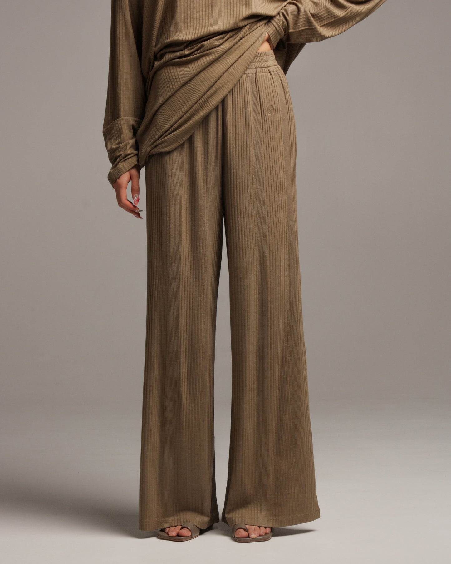 Taupe Lounge Textured Pant