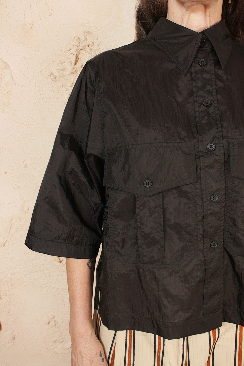 Cropped Military Shirt