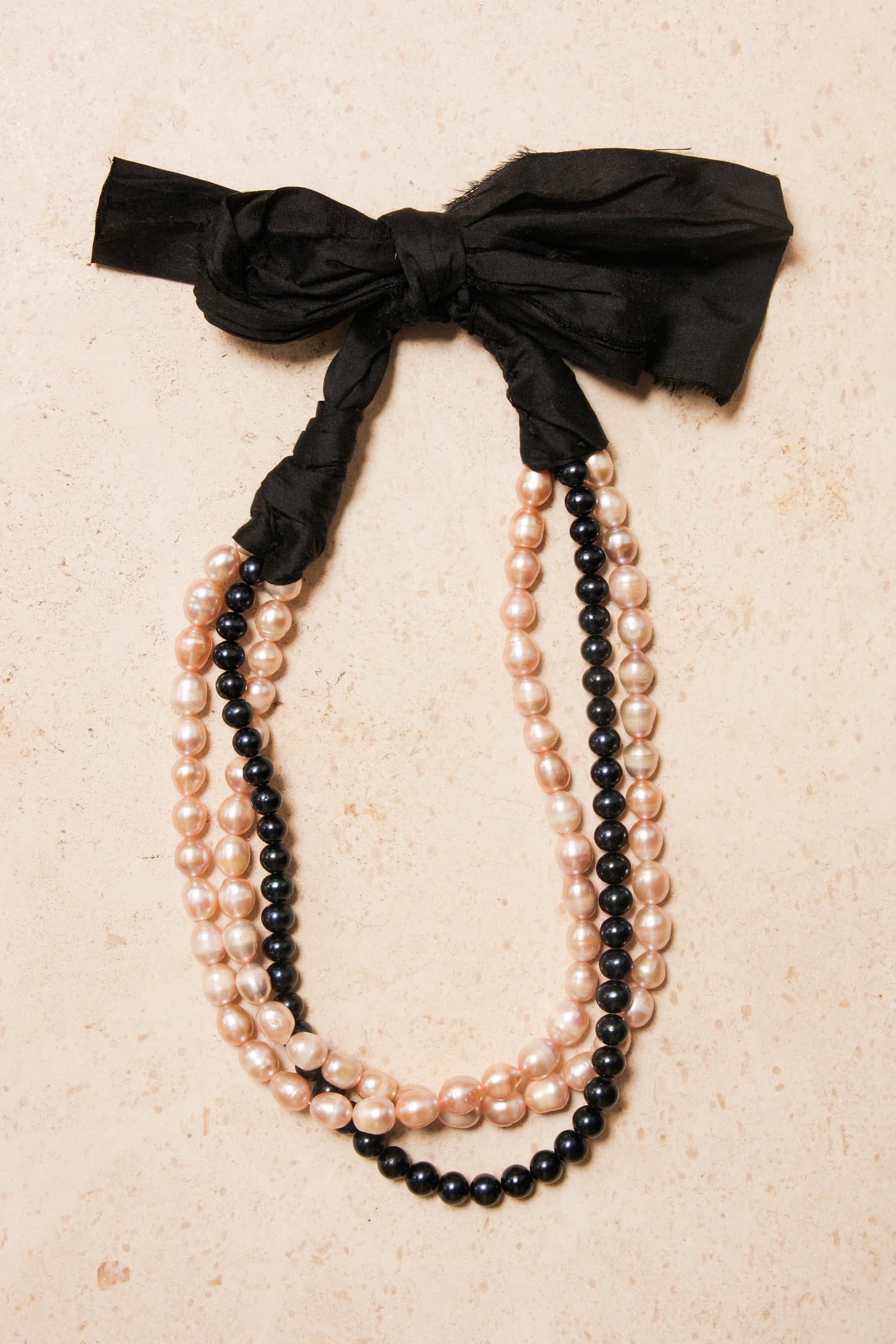 Black and Pink Pearl Necklace