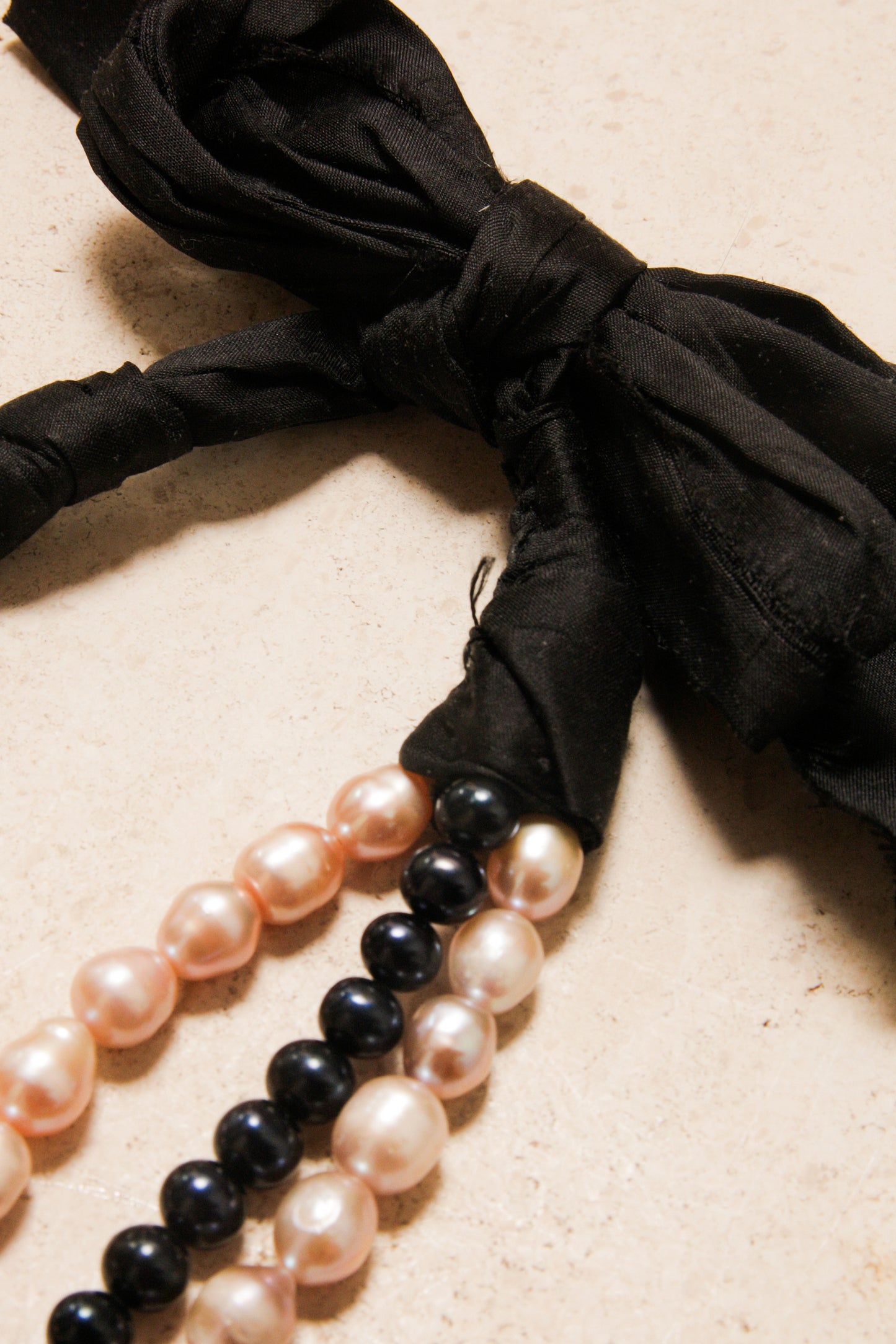 Black and Pink Pearl Necklace