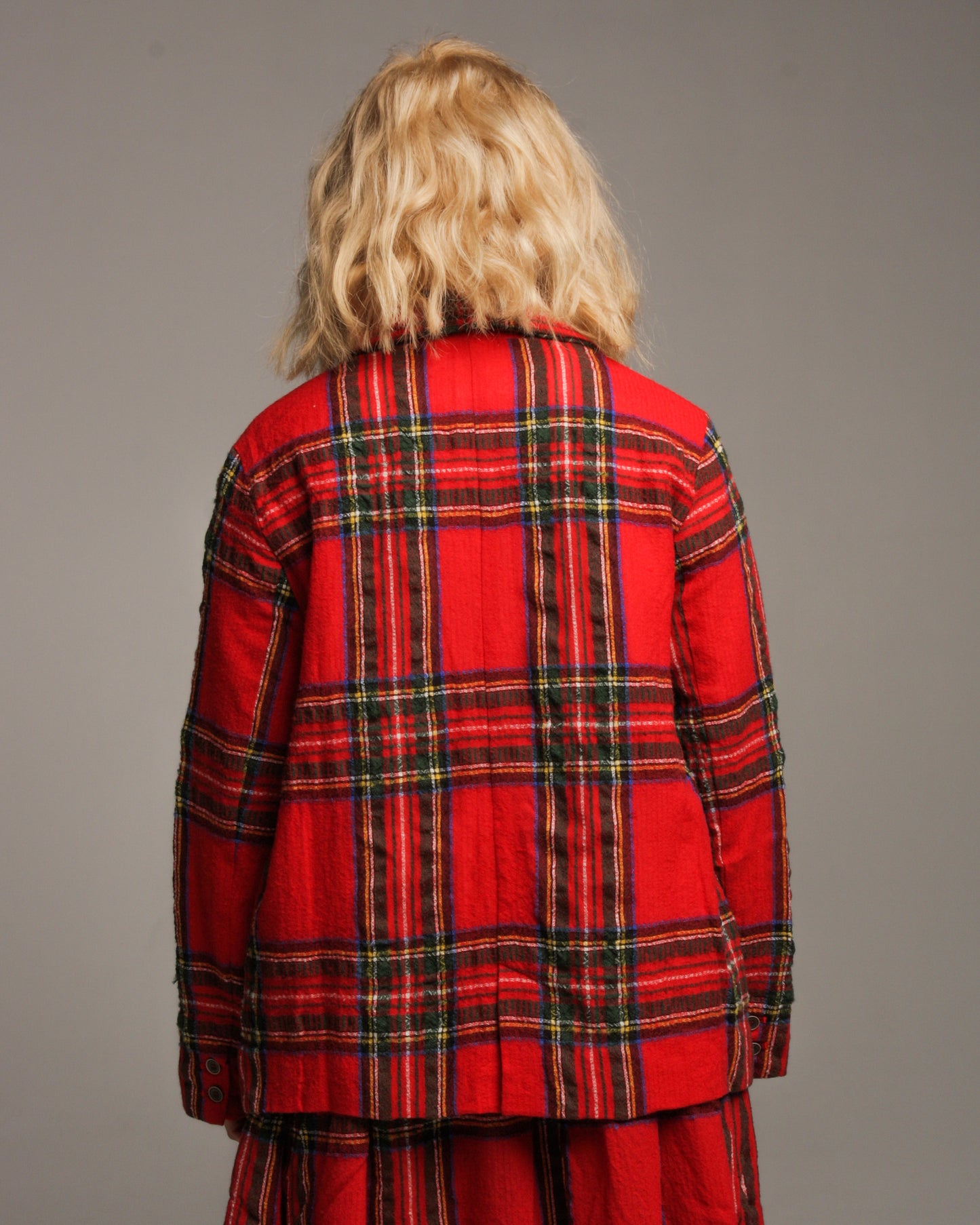 Red Tartan Wool Jacket