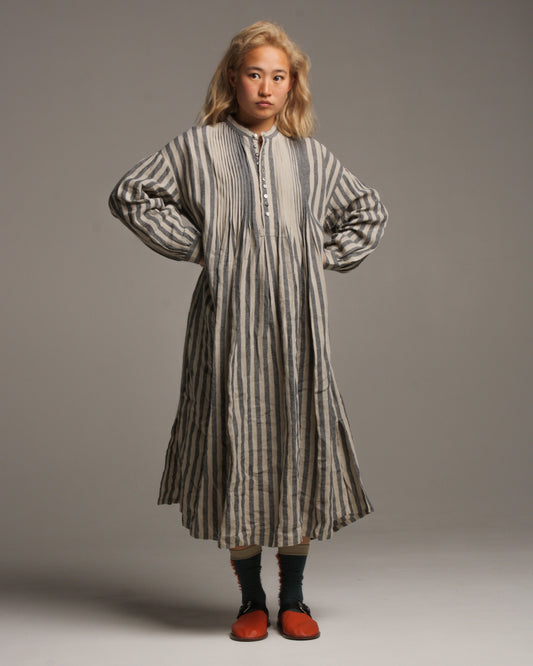 Azumadaki Striped Linen Dress