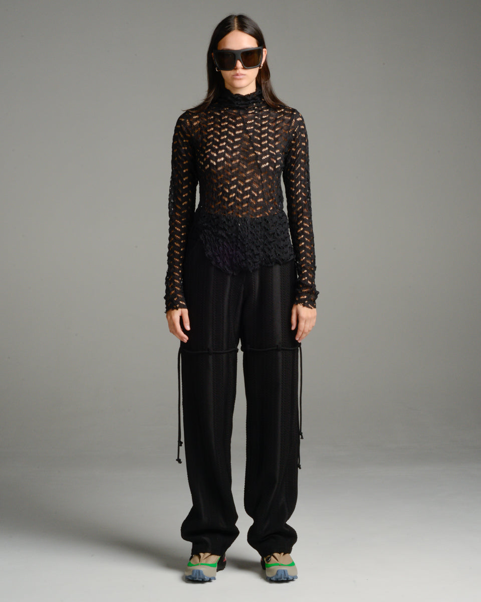 Black Chain Lace Pants