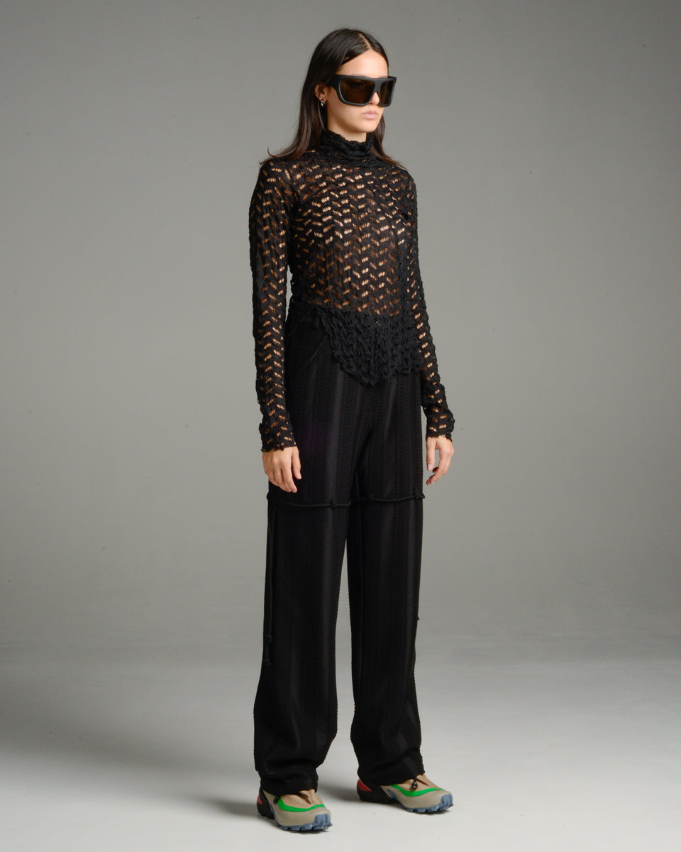 Black Chain Lace Pants