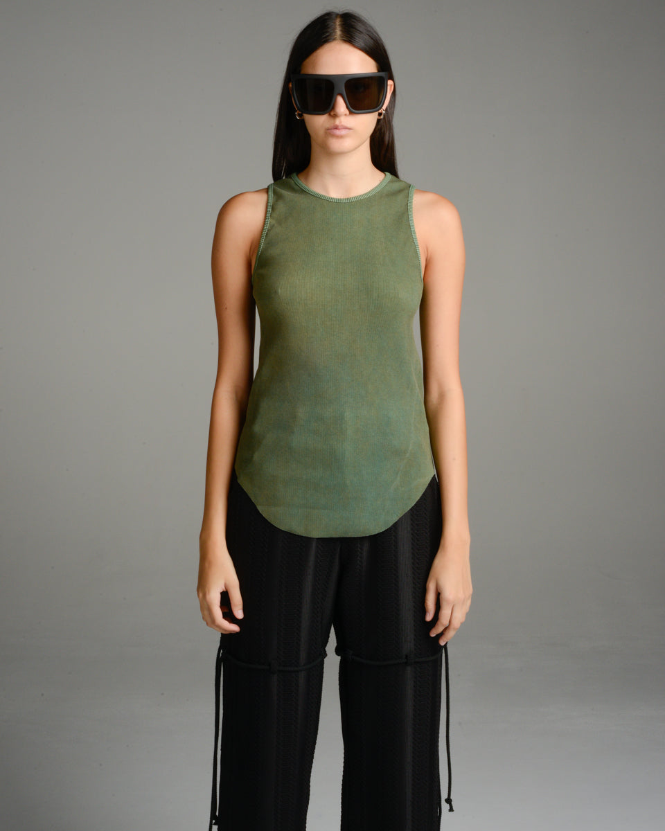 Army Green Ribbed Basic Tank