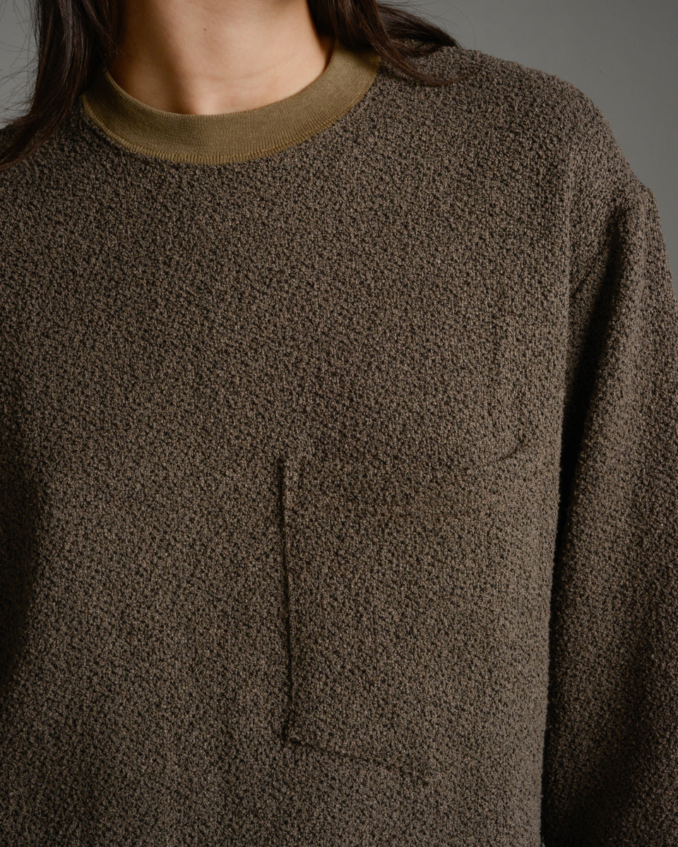 Brown Cropped Towelling Pullover