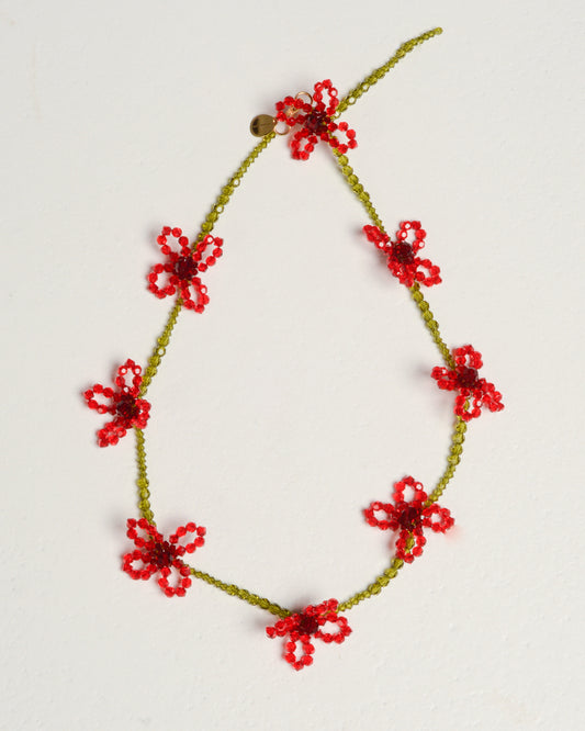 Beaded Poppy Necklace